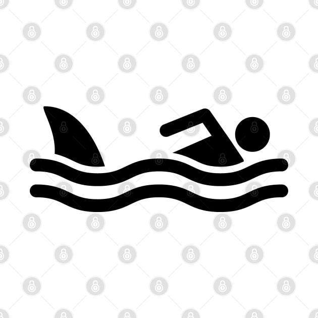 Swimming Sign Icon with Shark Fin by Huhnerdieb Apparel