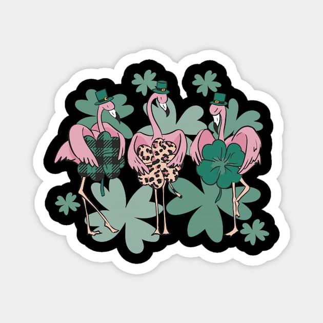 St Patrick's flamingos St Patrick's Magnet by AntiAntiFlorian