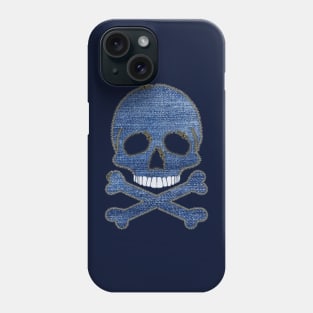 Denim Zipper Skull and Crossbones Phone Case