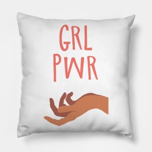 Girl Power Feminist Hand Illustration Pillow