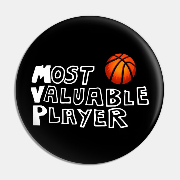 MVP - Basketball Pin by Buff Geeks Art