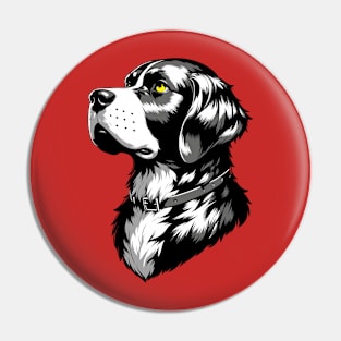 Stunning and Cool Chesapeake Bay Retriever Monochrome and Gold Portrait for Father's Day Pin