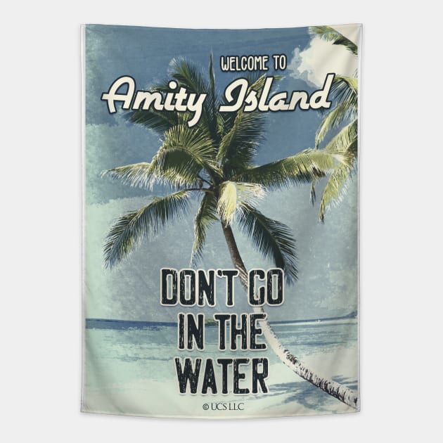 JAWS Amity Island Vintage 1975 Style Movie Poster Don`t Go In The Water Tapestry by Naumovski