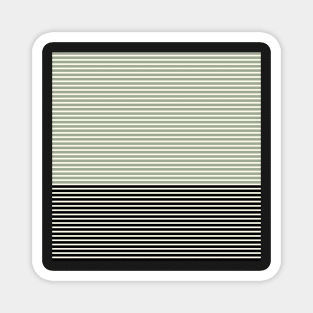 Sage Green and Black Colorblock Thin Stripes Magnet