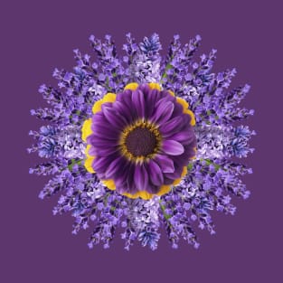 Purple Flower Mandala Women Girls T-Shirt