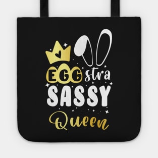 Egg-stra Sassy Queen with Cute Gold Gradient Easter Vibes for Little Girls Tote