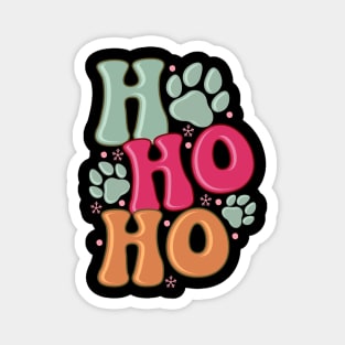 HO HO HO Cute Dog Lover Christmas Magnet