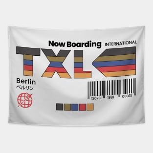 Vintage Berlin TXL Airport Germany Retro Travel Tapestry