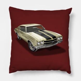 Vintage 1970 Chevrolet Chevelle SS Gold Pillow