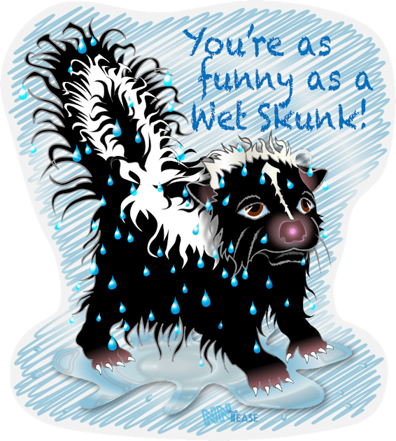 Wet Skunk Kids T-Shirt by NN Tease