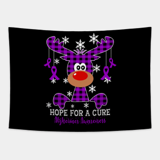 Reindeer Hope For A Cure Alzheimer Awareness Christmas Tapestry