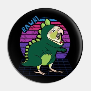 Aesthetic Vaporwave Dinosaur Cinnamon Conure Pin