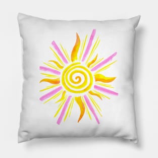 Watercolor Sunshine - Yellow & Pink Pillow