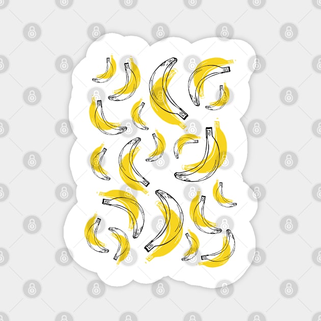Feel Banana Summer Pattern Magnet by Patternos