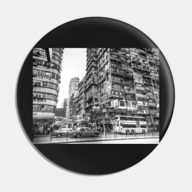 Nathan Road, Kowloon, Hong Kong Black And White Pin by tommysphotos