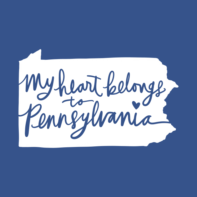 My Heart Belongs To Pennsylvania: State Pride Calligraphy by Tessa McSorley