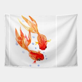 Goldfish Children Artwork Tapestry