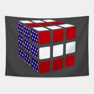 American Flag Rubiks Cube Tapestry