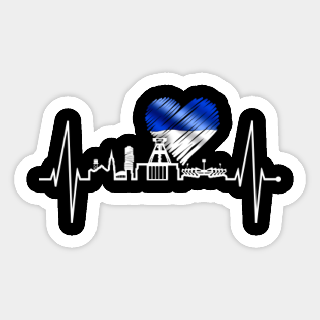 Bochum Skyline Herzschlag Herz Ruhrpott Kohle Heimat Bochum Bochum Skyline Sticker Teepublic Uk