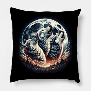 Wolves howling at the moon - Moonlight Pillow