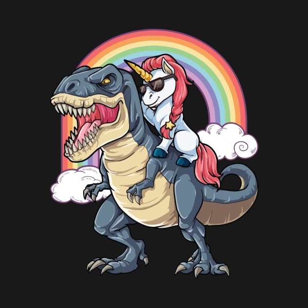 Unicorn Riding T-Rex by stopse rpentine