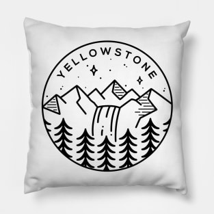 Yellowstone National Park, US Emblem - White Pillow