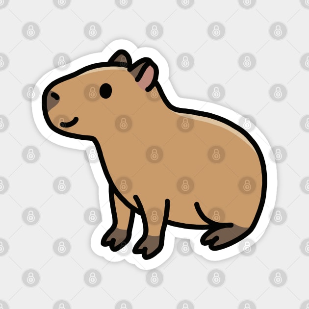 Capybara Magnet by littlemandyart