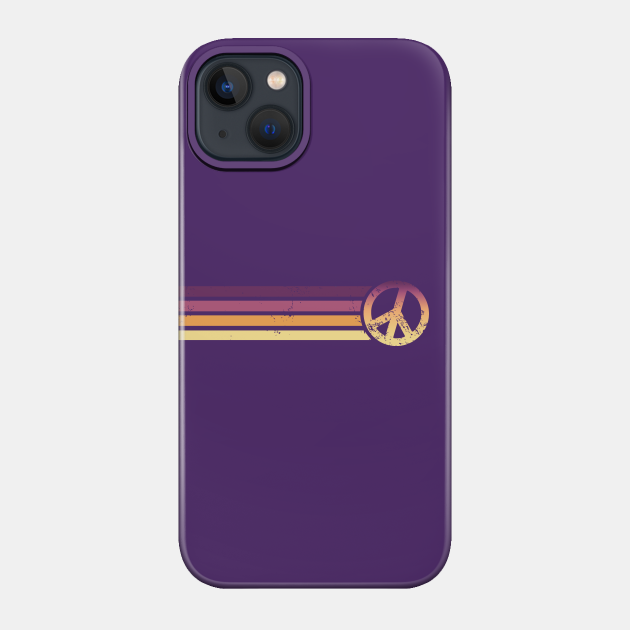 RETRO PEACE STRIPES - 70s Sunrise - Retro - Phone Case