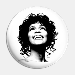 Whitney Houston // Pencil Drawing Vintage Pin