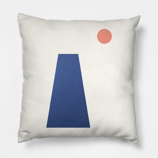 SNJ - Mount_Fuji - minimalist_japnaese_paper_style + beige background version Pillow by SNJ 新農氏