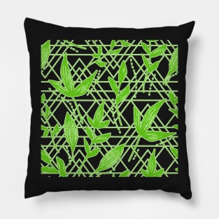 CUTE COOL GREEN GEOMETRIC SHAPE LEAF SEAMLESS PATTERN Pillow