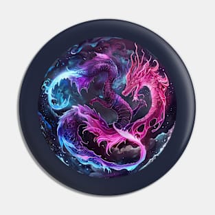 Guardian of the Night: Moonlit Dragon Circle Pin