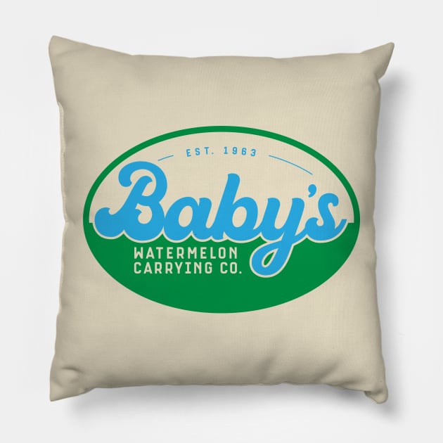 Baby's Watermelon Carrying Company Pillow by mikevotava