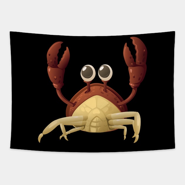 Crab Funny Crazy Tapestry by Oliveshopping