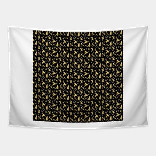 Gold and Black Christmas Pattern Tapestry