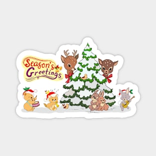 Season’s Greetings! Animal Friends Magnet