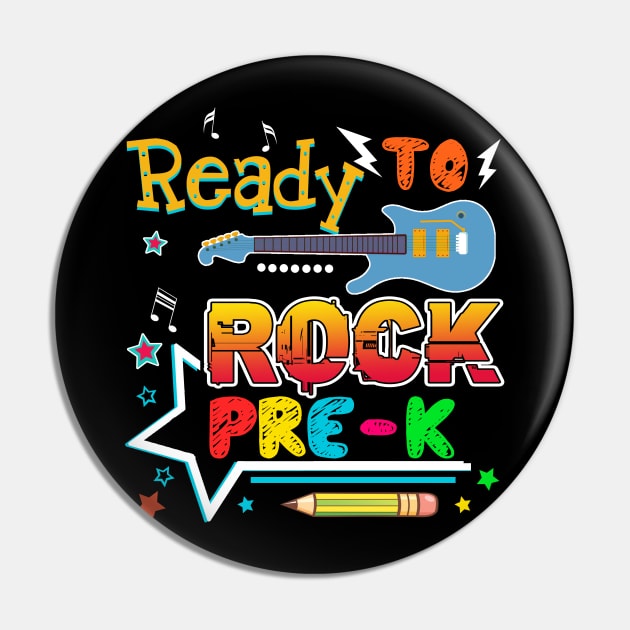 Ready To Rocok Pre-k Back To School T shirt Pin by Elliottda