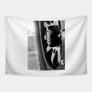 Black and White Tire Tapestry