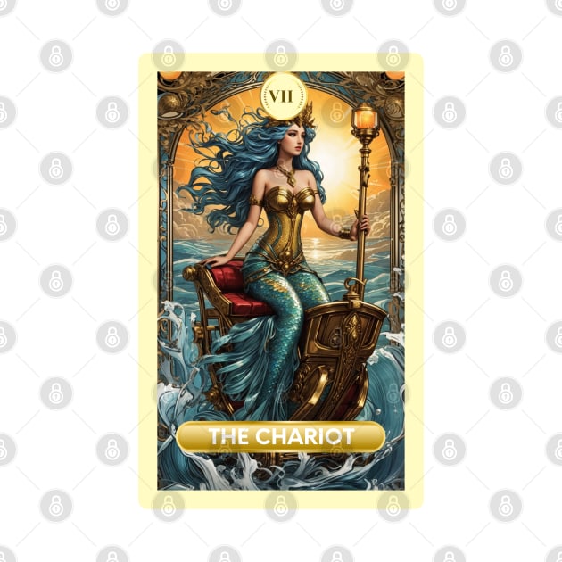 The Chariot Card From the Light Mermaid Tarot Deck by MGRCLimon