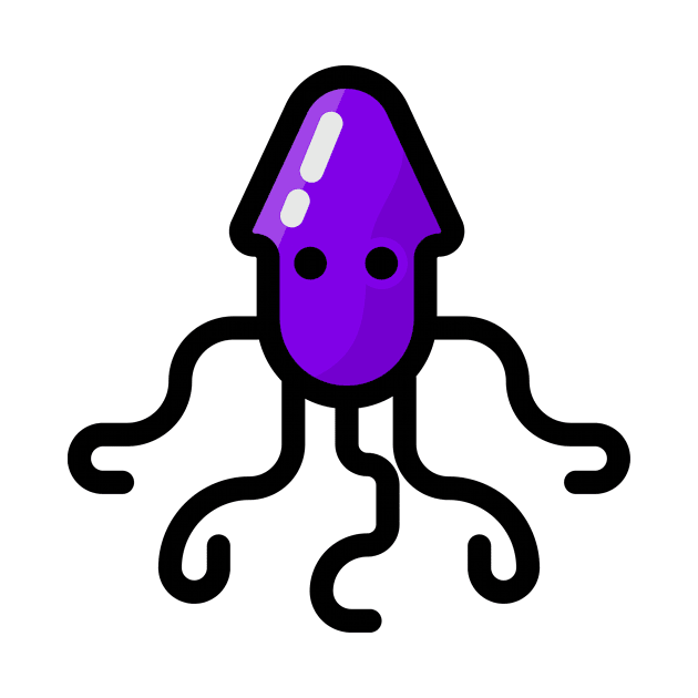 Swimming Octopus Squid Purple by BradleyHeal