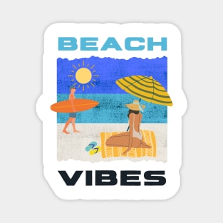 beach vibes white Magnet