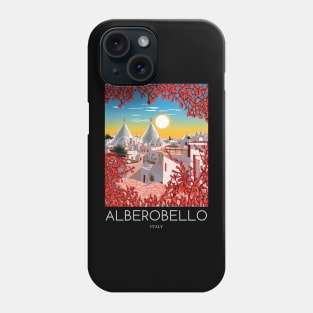 A Pop Art Travel Print of Alberobello - Italy Phone Case