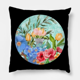 Watercolor floral garden Pillow