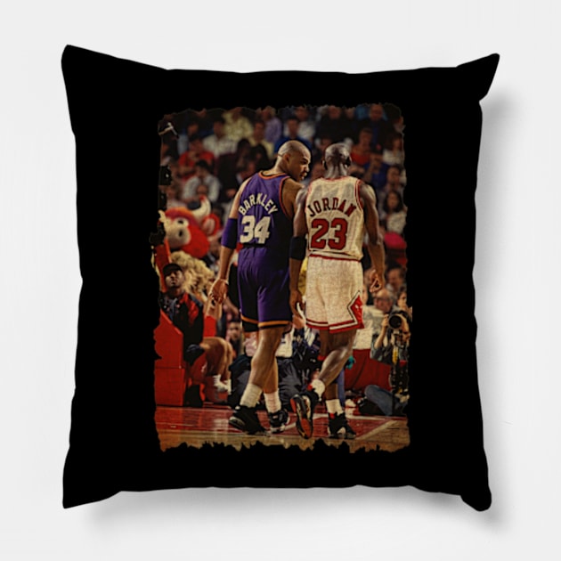 Charles Barkley and Michael Jordan Vintage Pillow by CAH BLUSUKAN