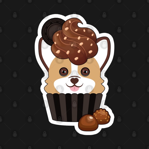 Corgi Chocolate Cupcake by MaplewoodMerch