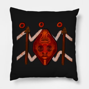 Tribal warrior spear and shield ethnic cultural design ii Pillow