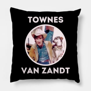 townes van zandt || light cream Pillow