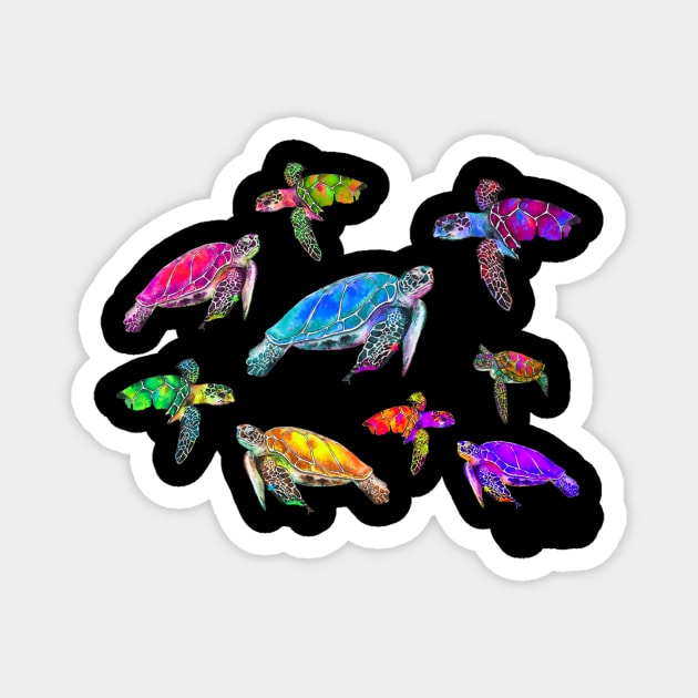 Sea Turtles Dig The Dark! Magnet by JJ Barrows 