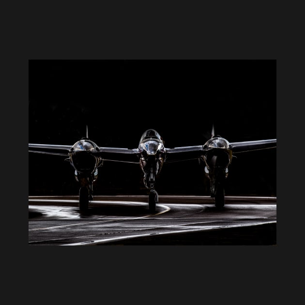 Silver P-38 Lightning head-on by captureasecond