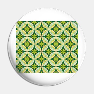 Green Floral Pattern Pin